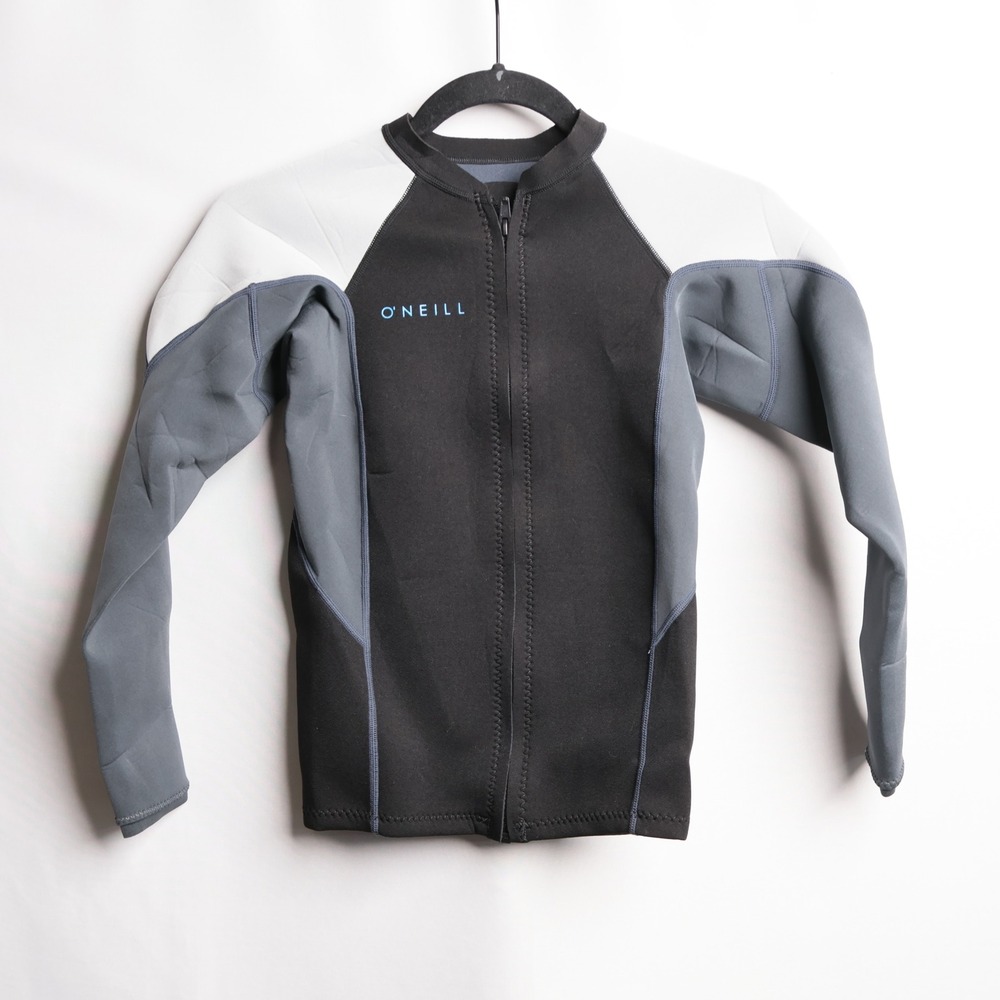 ONeill Reactor II Kids Youth 14 Wetsuit Jacket Black Grey White 5459 BZ13